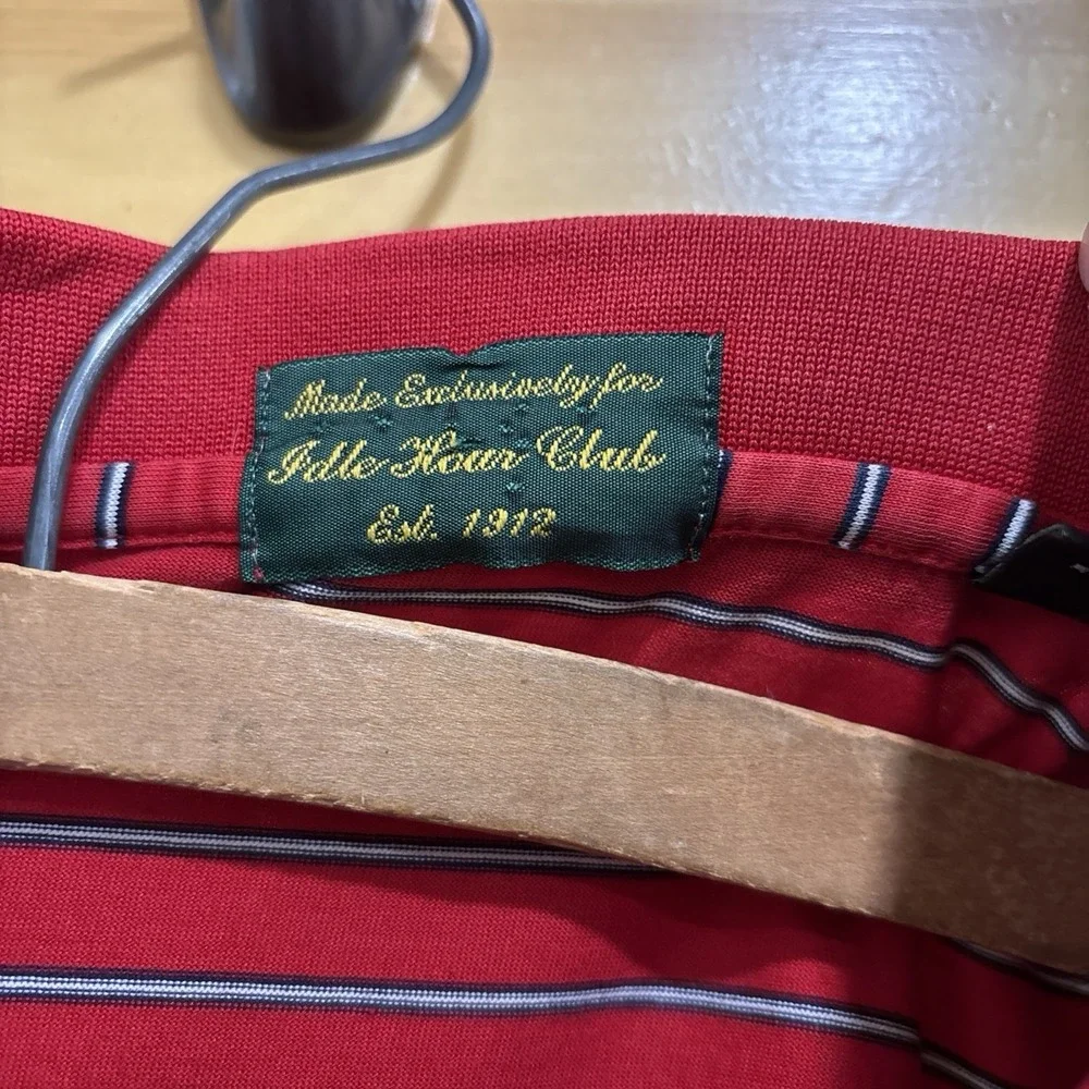 Georgia Bulldogs UGA Red Stripe Polo Mens XL 100% Mercerized Cotton Soft Vtg